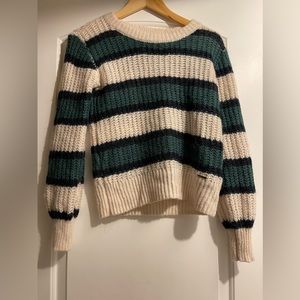 Abercrombie Striped Puff Sleeve Knit Sweater